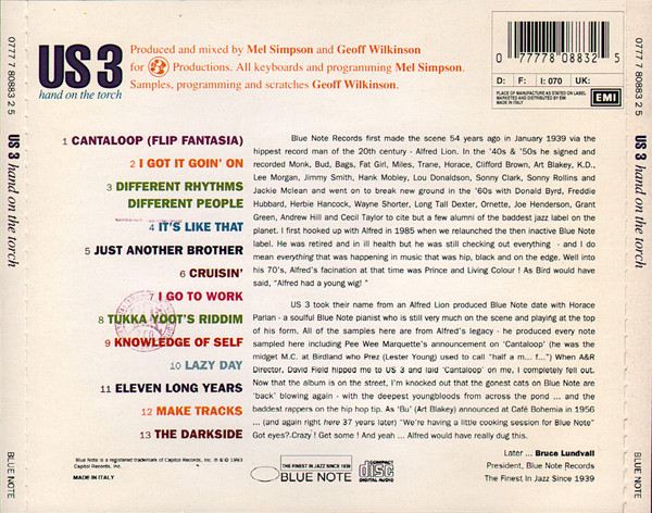 Us3 - Hand On The Torch (CD, Album) (Near Mint (NM or M-)) - Image 2
