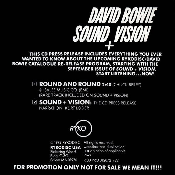 David Bowie - Sound + Vision: The CD Press Release (CD, Promo) (Near Mint (NM or M-)) - Image 2