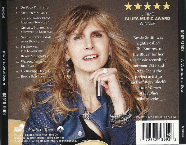 Rory Block - A Womans's Soul: A Tribute To Bessie Smith (CD, Album) (Near Mint (NM or M-)) - Image 2