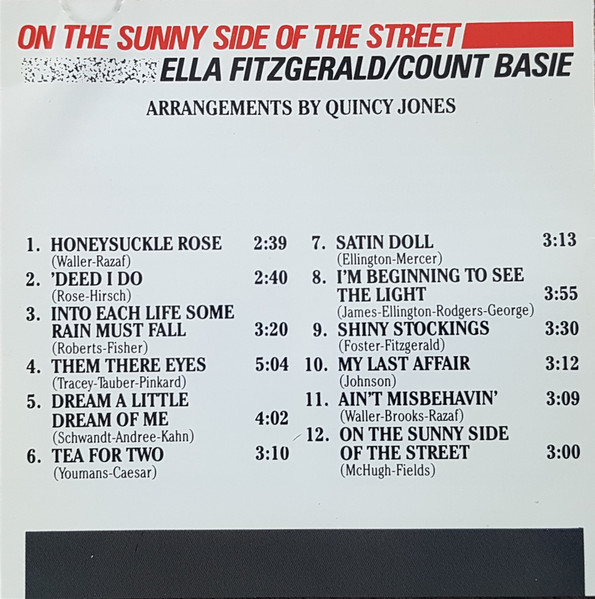 Ella Fitzgerald & Count Basie - On The Sunny Side Of The Street (CD, Album, RE) (Near Mint (NM or M-)) - Image 4