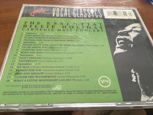 Billie Holiday - The Essential Billie Holiday - Carnegie Hall Concert (CD, Album) (Near Mint (NM or M-)) - Image 3