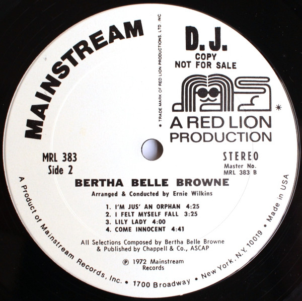 Bertha Belle Browne - Bertha Belle Browne (LP, Album, Promo, Gat) (Very Good Plus (VG+)) - Image 5