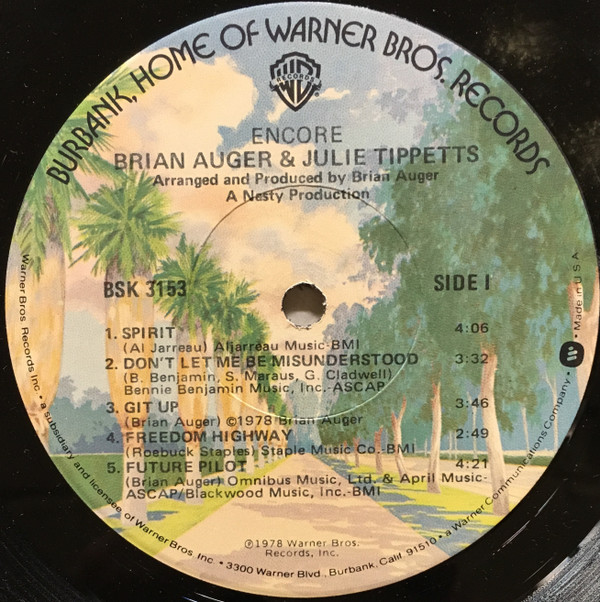Brian Auger & Julie Tippetts - Encore (LP, Album, Los) (Very Good Plus (VG+)) - Image 3