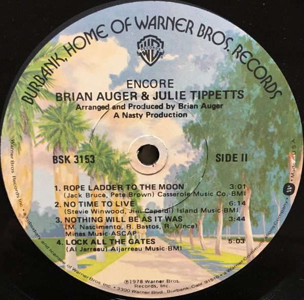 Brian Auger & Julie Tippetts - Encore (LP, Album, Los) (Very Good Plus (VG+)) - Image 4