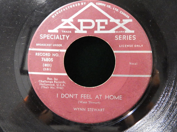 Wynn Stewart - I Don't Feel At Home (7") (Near Mint (NM or M-))