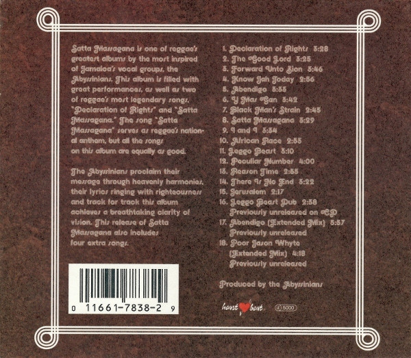The Abyssinians - Satta Massagana (CD, Album, Dlx, RE, Sli) (Near Mint (NM or M-)) - Image 2