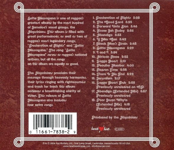 The Abyssinians - Satta Massagana (CD, Album, Dlx, RE, Sli) (Near Mint (NM or M-)) - Image 4