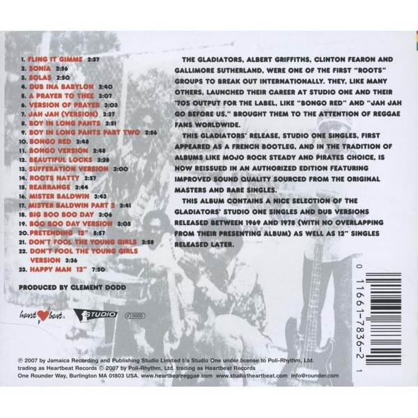 The Gladiators - Studio One Singles (CD, Comp) (Mint (M)) - Image 2