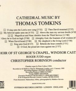 Alternative view of Thomas Tomkins, The Choir Of St George's Chapel, Roger Judd, Christopher Robinson - Cathedral Music By Thomas Tomkins (CD, Album, RE) (Near Mint (NM or M-))