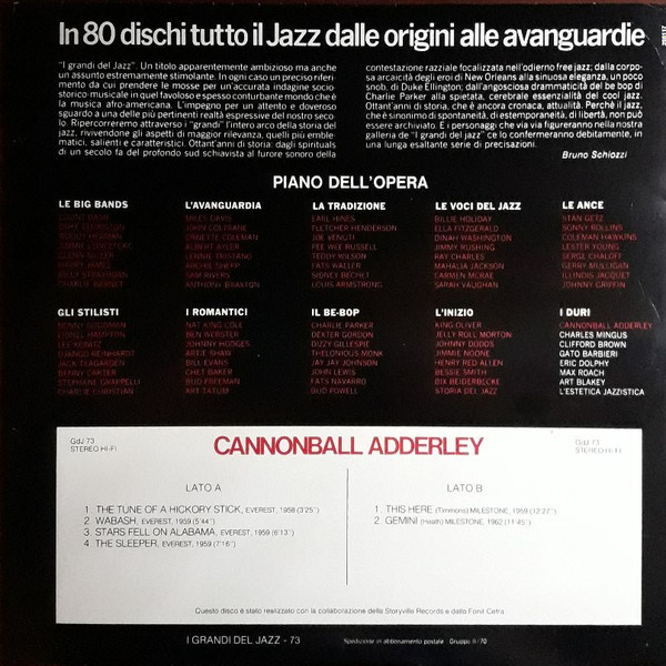 Cannonball Adderley - Cannonball Adderley (LP, Comp) (Very Good Plus (VG+)) - Image 2