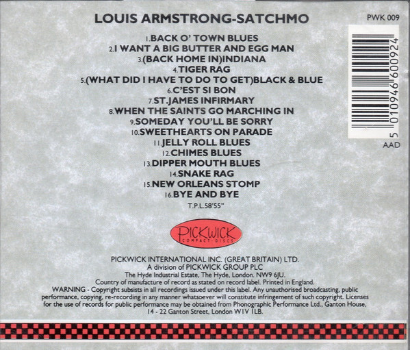 Louis Armstrong - Satchmo (CD, Comp) (Very Good Plus (VG+)) - Image 5