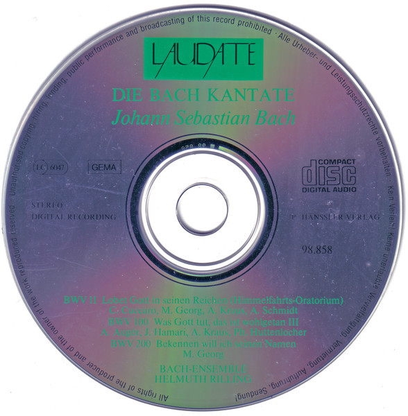 Johann Sebastian Bach, Bach-Ensemble, Helmuth Rilling - Die Bach Kantate Vol. 7 BWV 11, BWV 100, BWV 200 (CD, Album, RE) (Near Mint (NM or M-)) - Image 3