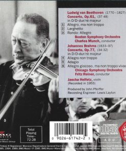 Alternative view of Jascha Heifetz, Ludwig van Beethoven / Johannes Brahms, Charles Munch / Fritz Reiner - Concertos (CD, Album, Comp, RE) (Near Mint (NM or M-))