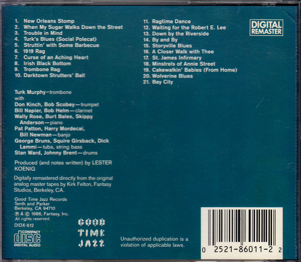 Turk Murphy's Jazz Band - Favorites (CD, Comp, RE, RM) (Near Mint (NM or M-)) - Image 2