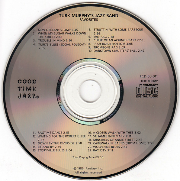 Turk Murphy's Jazz Band - Favorites (CD, Comp, RE, RM) (Near Mint (NM or M-)) - Image 3