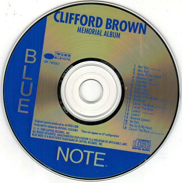 Clifford Brown - Memorial Album (CD, Album, Comp, Mono, RE, RM) (Mint (M)) - Image 3