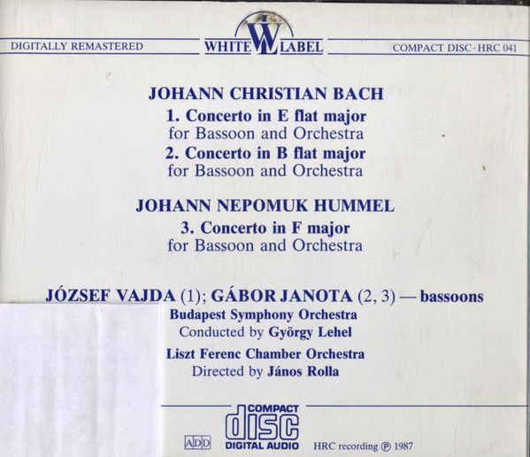 József Vajda, Gábor Janota, Budapest Symphony Orchestra, Liszt Ferenc Chamber Orchestra - Bassoon Concertos (CD, Album, RM) (Near Mint (NM or M-)) - Image 2