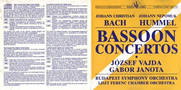 József Vajda, Gábor Janota, Budapest Symphony Orchestra, Liszt Ferenc Chamber Orchestra - Bassoon Concertos (CD, Album, RM) (Near Mint (NM or M-)) - Image 3