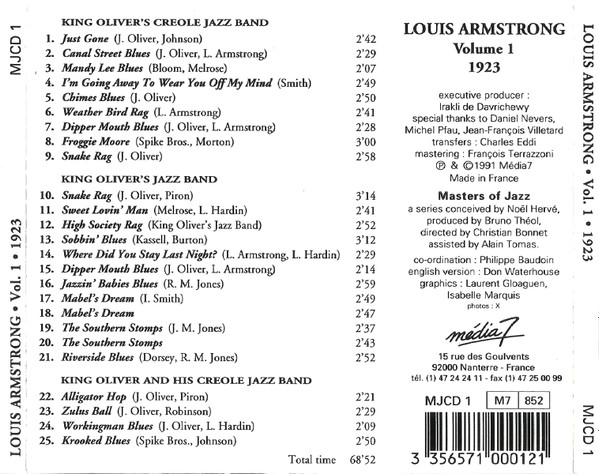 Louis Armstrong - Volume 1 - 1923 - Complete Edition (CD, Comp) (Near Mint (NM or M-)) - Image 2