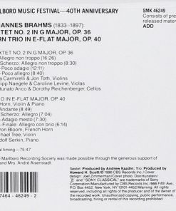 Alternative view of Johannes Brahms / Myron Bloom • Michael Tree, Rudolf Serkin - Sextet For Strings Op. 36 • Trio For Horn, Violin & Piano, Op. 40 (CD, Comp, RE) (Mint (M))