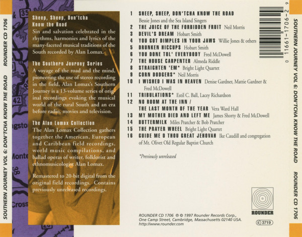 Various - Southern Journey Volume 6: Sheep, Sheep Don'tcha Know The Road - Southern Music, Sacred And Sinful (CD, Album, Comp) (Near Mint (NM or M-)) - Image 4