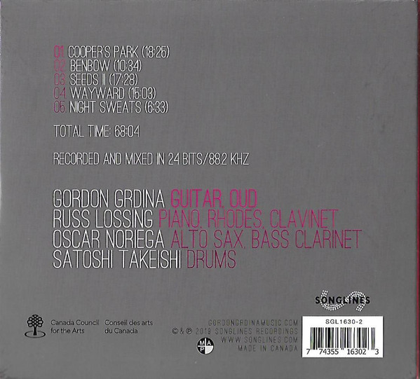Gordon Grdina Quartet - Cooper's Park (CD, Album) (Near Mint (NM or M-)) - Image 2