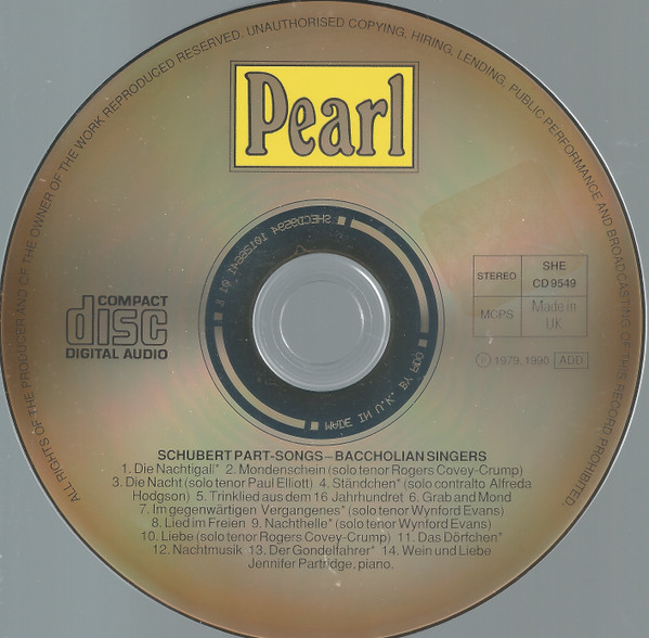 Franz Schubert - The Baccholian Singers Of London - Part-Songs (CD, Album) (Near Mint (NM or M-)) - Image 3
