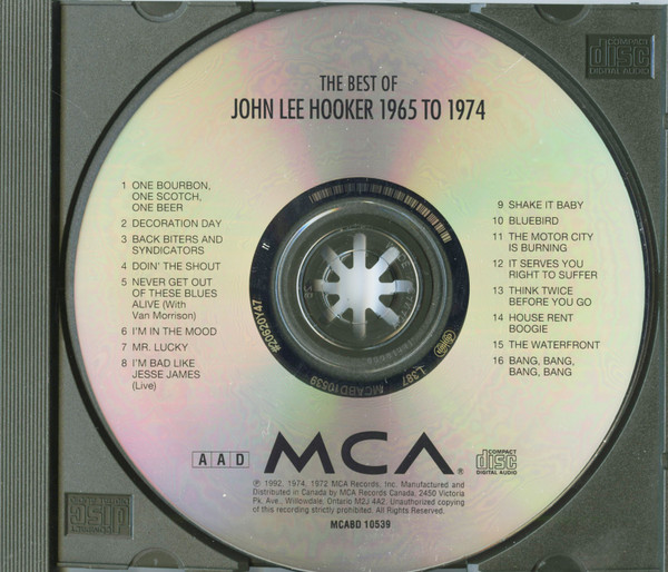 John Lee Hooker - The Best Of John Lee Hooker (1965 To 1974) (CD, Comp, RP) (Near Mint (NM or M-)) - Image 3