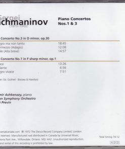 Alternative view of Sergei Vasilyevich Rachmaninoff - Vladimir Ashkenazy, London Symphony Orchestra, André Previn - Piano Concertos Nos. 1 & 3 (CD, Comp, RE) (Near Mint (NM or M-))