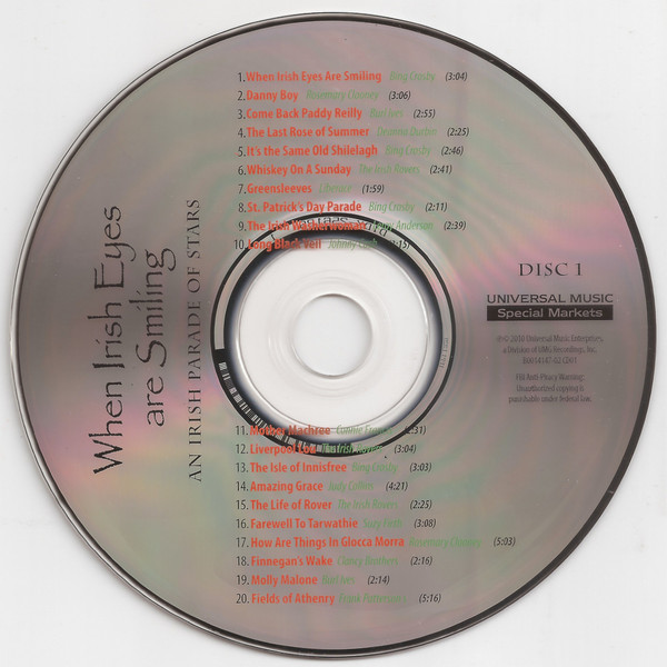 Various - When Irish Eyes Are Smling - Irish Parade Of Stars Eyes Smiling (4xCD, Comp) (Near Mint (NM or M-)) - Image 3