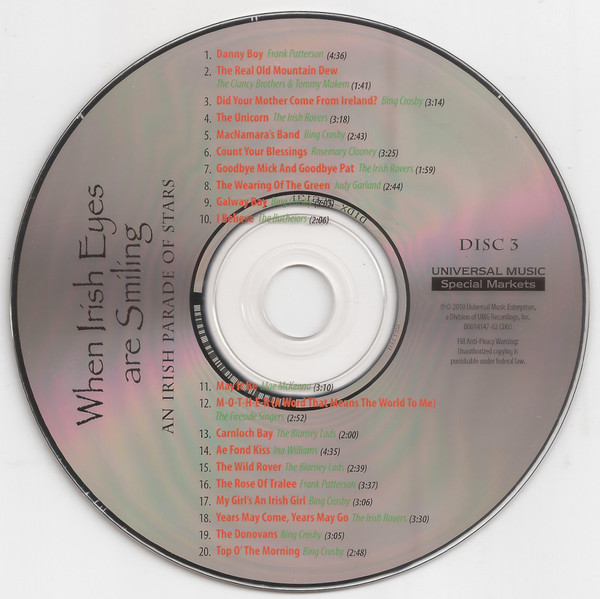 Various - When Irish Eyes Are Smling - Irish Parade Of Stars Eyes Smiling (4xCD, Comp) (Near Mint (NM or M-)) - Image 5