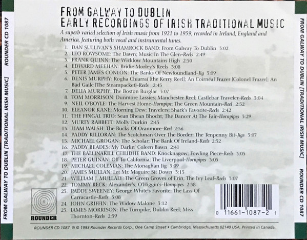 Various - From Galway To Dublin - Early Recordings Of Irish Traditional Music (CD, Album, Comp, RP) (Near Mint (NM or M-)) - Image 2