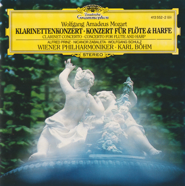 Wolfgang Amadeus Mozart - Alfred Prinz • Nicanor Zabaleta • Wolfgang Schulz (3) • Wiener Philharmoniker • Karl Böhm - Klarinettenkonzert (Clarinet Concerto) - Konzert Für Flöte & Harfe (Concerto for Flute & Harp) (CD, Comp) (Near Mint (NM or M-))