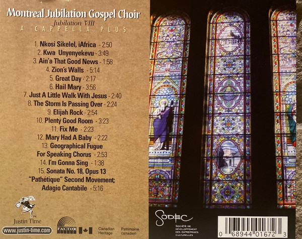 Montreal Jubilation Gospel Choir - Jubilation VIII A Cappella Plus (CD, Album) (Near Mint (NM or M-)) - Image 2