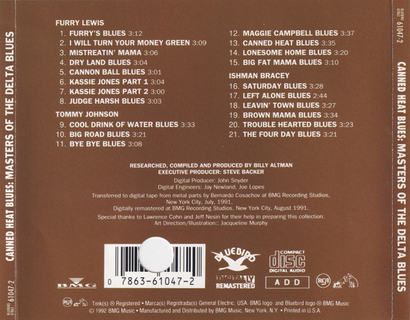 Various - Canned Heat Blues: Masters Of The Delta Blues (CD, Comp) (Near Mint (NM or M-)) - Image 2