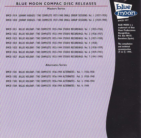 Billie Holiday - Complete 1933-1944 / Masters / Vol. 7 1941-1944 (CD, Album, Comp) (Near Mint (NM or M-)) - Image 4