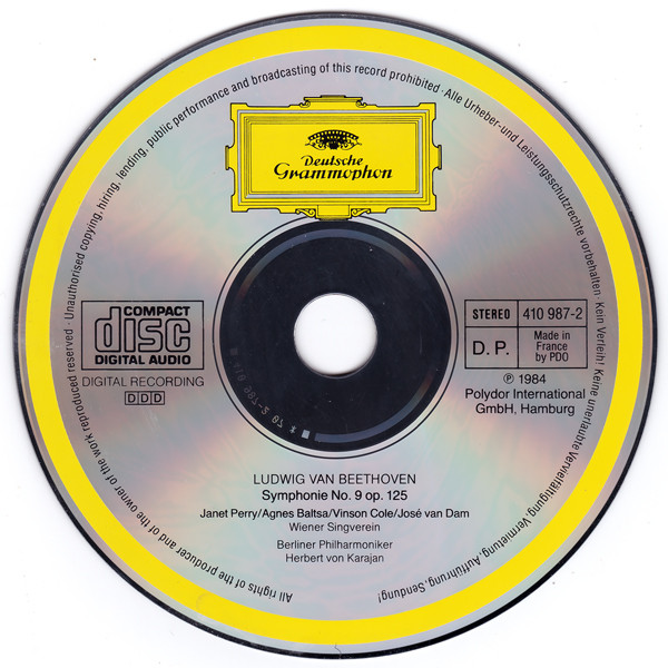 Ludwig Van Beethoven - Herbert Von Karajan - Berliner Philharmoniker - Symphonie No. 9 (CD, Album, RP, PDO) (Near Mint (NM or M-)) - Image 3