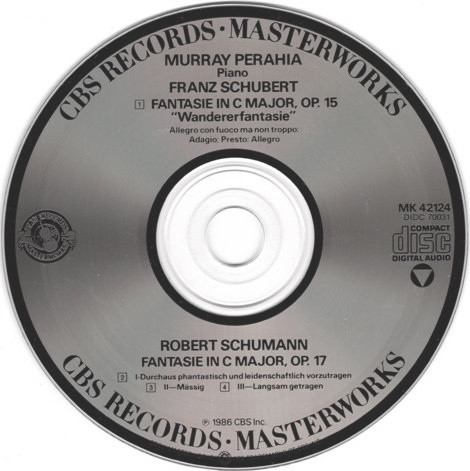 Murray Perahia, Robert Schumann / Franz Schubert - Fantasie, Op.17 / "Wanderer" Fantasie (CD, Album, RE) (Near Mint (NM or M-)) - Image 3