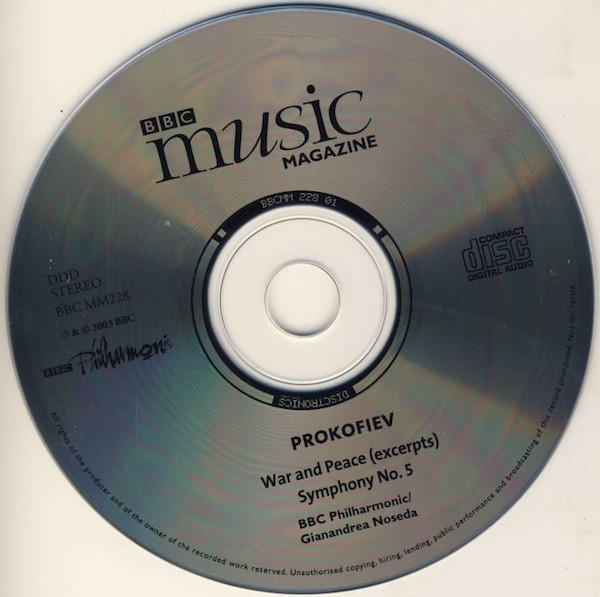 Sergei Prokofiev, BBC Philharmonic, Gianandrea Noseda - Symphony No. 5; War And Peace (Excerpts) (CD, Album) (Near Mint (NM or M-)) - Image 3