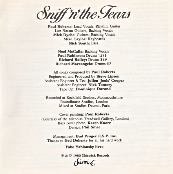 Sniff 'n' the Tears - The Game's Up (CD, Album, RE) (Near Mint (NM or M-)) - Image 5