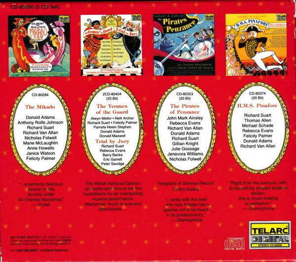 Gilbert & Sullivan, The Welsh National Opera Orchestra & Welsh National Opera Chorus, Sir Charles Mackerras - The Mikado / The Pirates of Penzance / H.M.S. Pinafore / Trial By Jury / The Yeomen Of The Guard (5xCD, Album, Comp) (Near Mint (NM or M-)) - Image 2