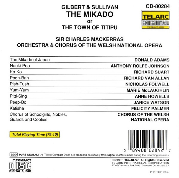 Gilbert & Sullivan, The Welsh National Opera Orchestra & Welsh National Opera Chorus, Sir Charles Mackerras - The Mikado / The Pirates of Penzance / H.M.S. Pinafore / Trial By Jury / The Yeomen Of The Guard (5xCD, Album, Comp) (Near Mint (NM or M-)) - Image 4