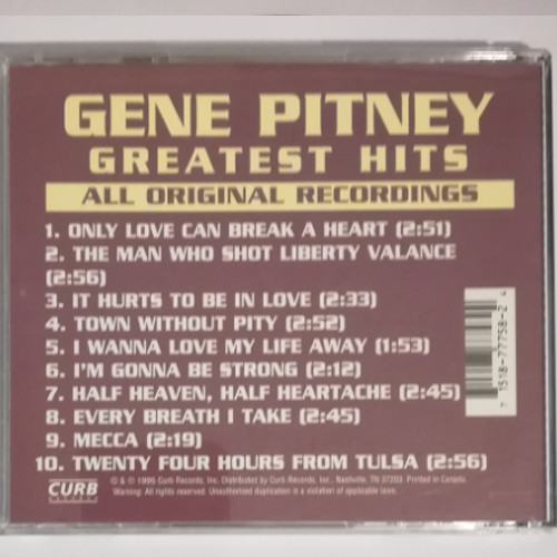 Gene Pitney - Greatest Hits (CD, Comp) (Near Mint (NM or M-)) - Image 3