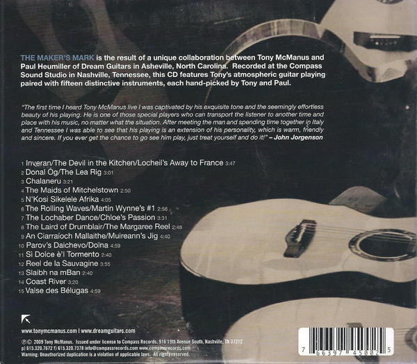 Tony McManus - The Maker's Mark (The Dream Guitar Sessions) (CD, Album) (Near Mint (NM or M-)) - Image 2
