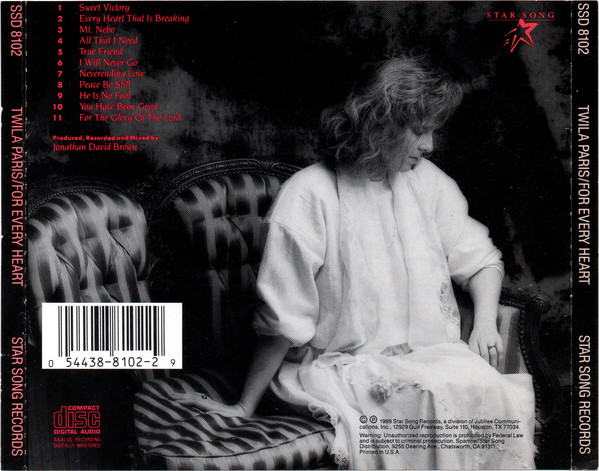 Twila Paris - For Every Heart (CD, Album, RP) (Near Mint (NM or M-)) - Image 2