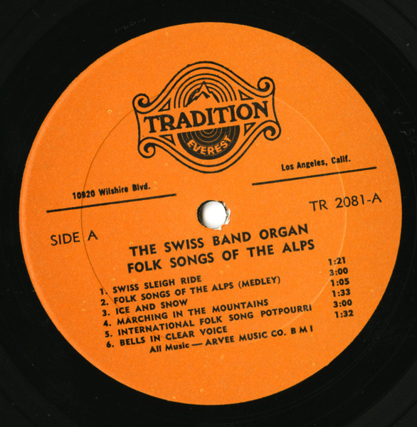 The Swiss Band Organ - Folk Songs Of The Alps (LP, Ora) (Mint (M)) - Image 3
