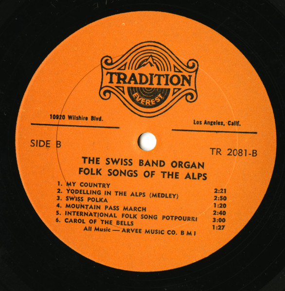 The Swiss Band Organ - Folk Songs Of The Alps (LP, Ora) (Mint (M)) - Image 4