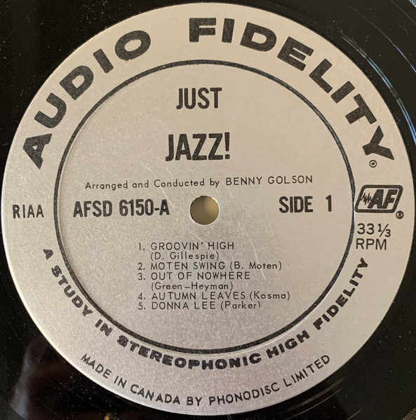 Benny Golson - Just Jazz! (LP, Album) (Very Good Plus (VG+)) - Image 3