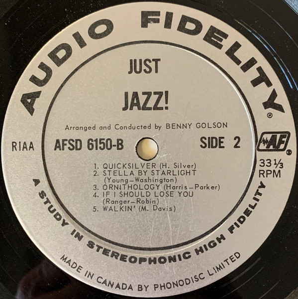 Benny Golson - Just Jazz! (LP, Album) (Very Good Plus (VG+)) - Image 4
