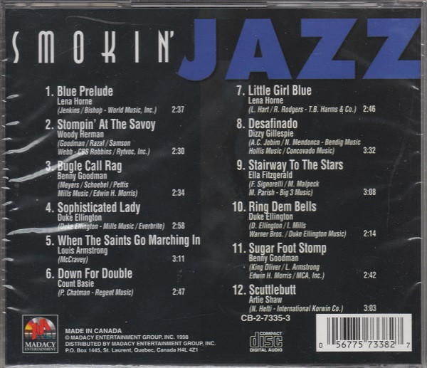 Various - Smokin' Jazz (CD, Comp) (Mint (M)) - Image 2